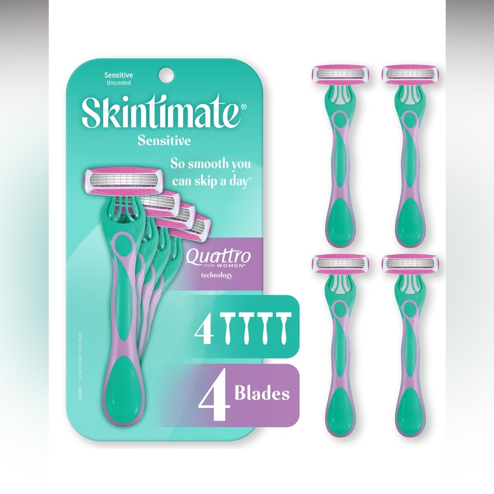 Skintimate Sensitive Skin 4 Blade Razors Unscented 4 CT